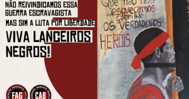 20 SETEMBRO: VIVA LANCEIROS NEGROS! NÃO REIVINDICAMOS ESSA GUERRA ESCRAVAGISTA MAS A LUTA POR LIBERDADE!